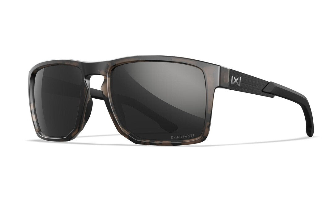 Wiley X Apex Sunglasses, Captivate Polarized Black Mirror/ Matte Tortoise Brown