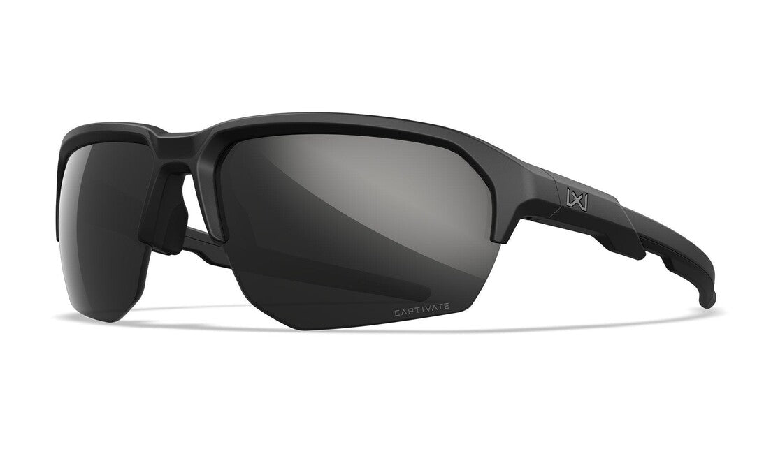 Wiley X Jakl Sunglasses, Captivate Polarized Black Mirror/Matte Black