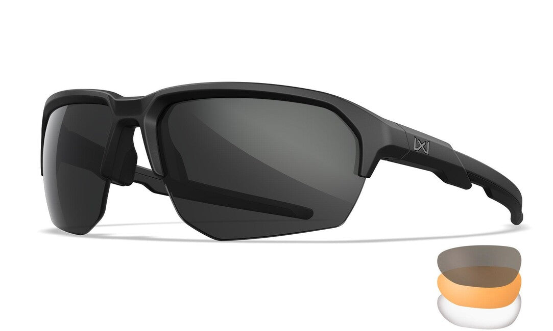 Wiley X Jackal Sunglasses, Grey/Clear/Light Rust/Matte Black