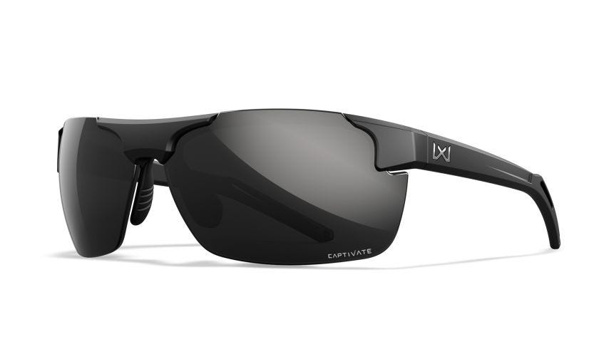 Wiley X Prime Captivate Sunglasses, Polarized Black Mirror, Matte Black