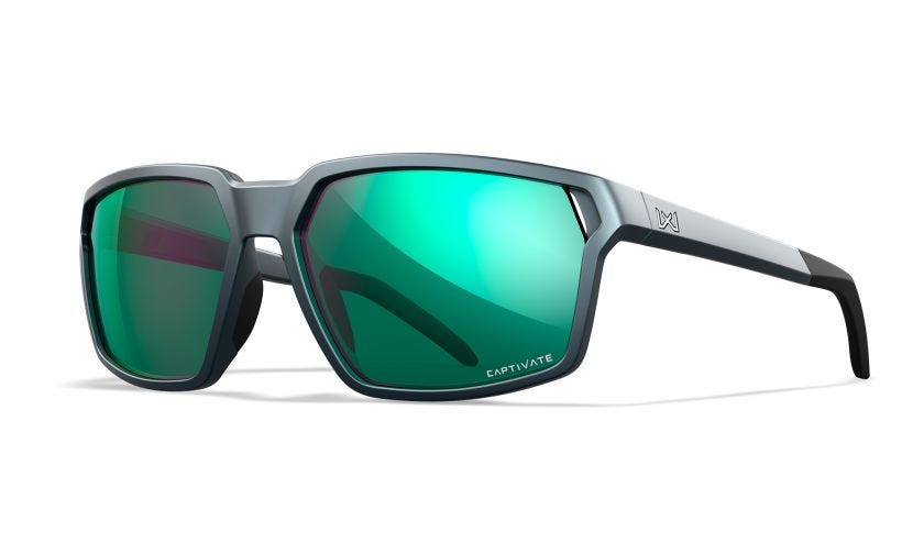 Wiley X Sierra Sunglasses, Captivate Polarized Green Mirror, Matte Graphite
