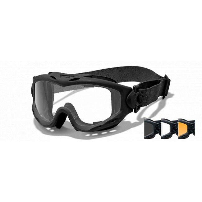Wiley X Spear Tactical Glasses - Smoke + Clear Lenses + Light Rust / Matte Black Frame