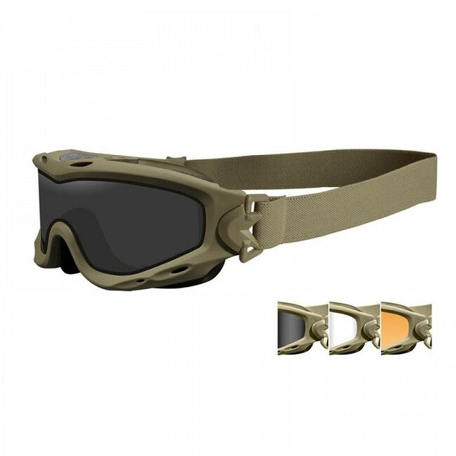 Wiley X Spear Tactical Glasses, Smoke and Clear Lenses, Matte Tan Frame