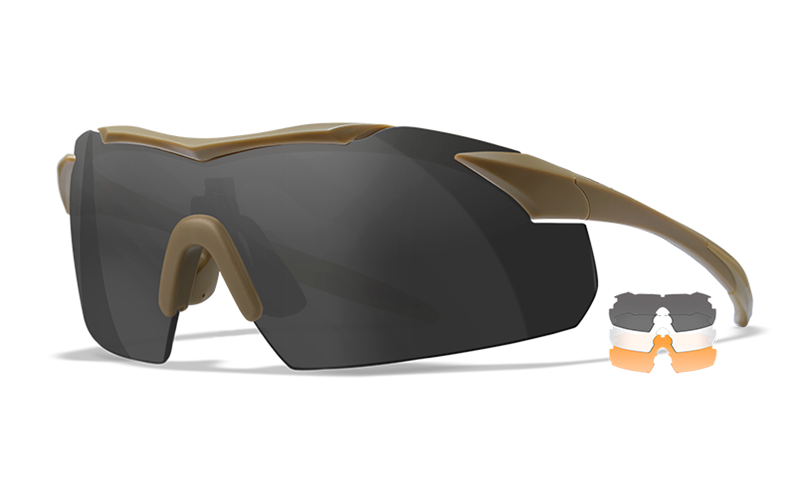 WILEY X Vapor 2.5 Protective Glasses with Interchangeable Lenses, Brown