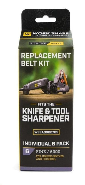Work Sharp P6000 Sharpening Belt for WSKTS-I, Grey, 6-pack