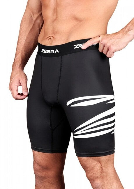 Zebra Compression Shorts, Black