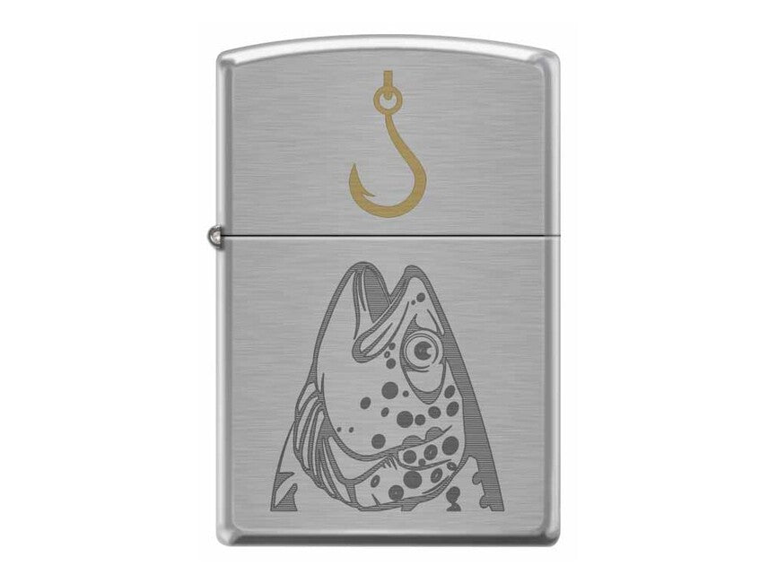 Zippo Fish Hook Lighter, Brushed Chrome