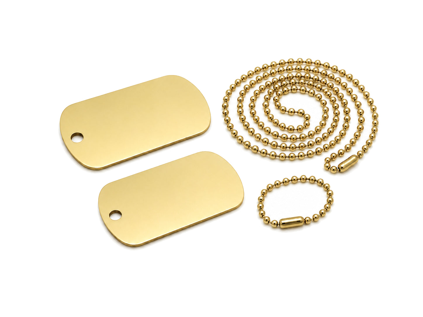 Waragod Dog-Tags dog tags set with chains, gold