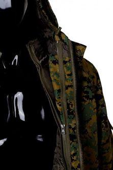Aurora Beatrix winter jacket with removable indoor pattern Digital Woodland
