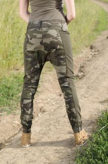 Garment denim women&#039;s pants with a low waist track suit woodland