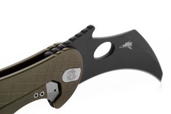 Lionsteel knife type karambit developed in cooperation with Emerson Design. L.E. ONE 1 A GB Green/Chemical Black