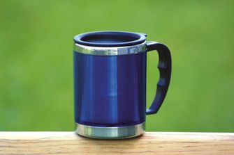 Basicnature Mug stainless steel thermal offspring blue 0.42 l