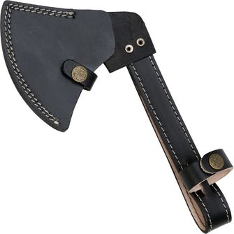 A sturdy ax with a leather case