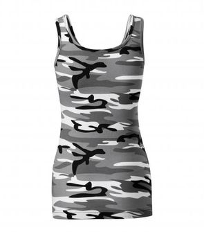 Malfini camouflage women&#039;s tank top, Gray 180g/m2
