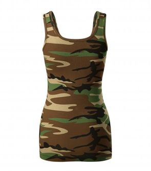 Malfini camouflage women&#039;s tank top, brown 180g/m2