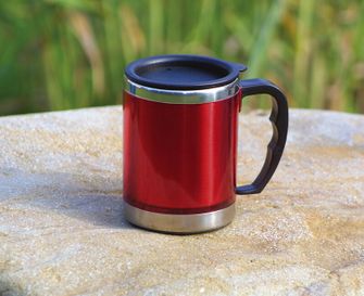 Basicnature Mug stainless steel thermos Red 0.42 l