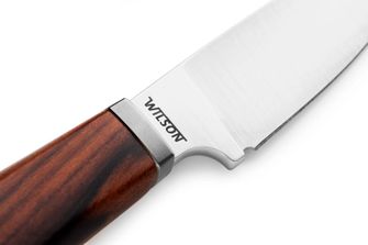 Lionsteel knife with a fixed blade with a wood -handled handle santos willy wl1 st