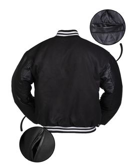 Mil-Tec ny black baseball jacket w. patch