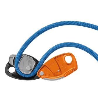Petzl Grigri+ assurance device with assisted braking, orange