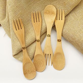 Origin Outdoors Bamboo fork with a spoon