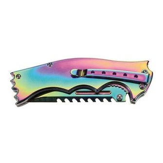 Herbertz pocket knife 9.5 cm, rainbow color, titanium, pearl