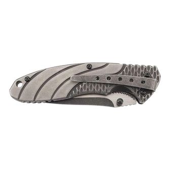 Herbertz one -handed closing knife 9cm, stainless steel with honeycomb pattern, Stonewash