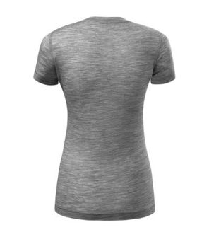 Malfini merino rise women&#039;s short shirt, dark gray highlights
