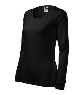 Malfini slim women&#039;s t -shirt with long sleeves, black