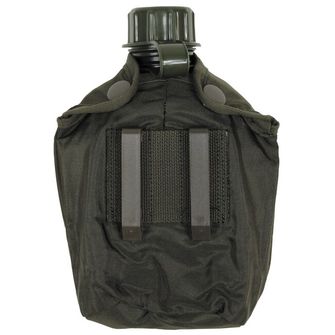 MFH Plastic Canteen, OD green, new, 1l, with AT cover like new