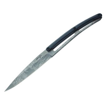 Deejo set 6 knives blade gray titanium Titan Handle ABS design toile de jouy