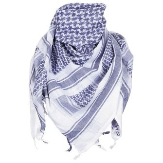 MFH Plain Cotton Arafat Blue - White, 115 x 110cm