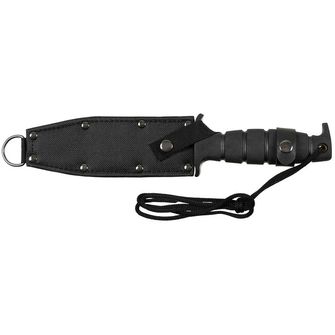 Fox Outdoor Pilot Knife, black, rubber handle, sheath