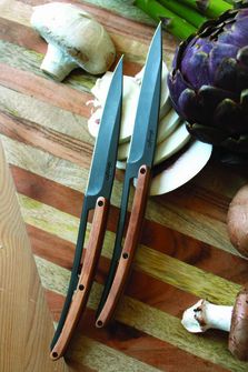 Deejo set of 6 steak knives titanium surface blade olive wood