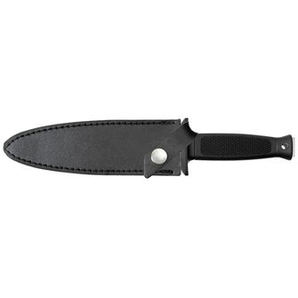 Fox Outdoor Boot Knife, double-edged, rubber handle, sheath