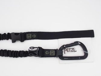 K9 thorn leash with damper and carabiner Petzl, black, m