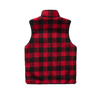 Brandit fleece vest Teddyfleece, red/black