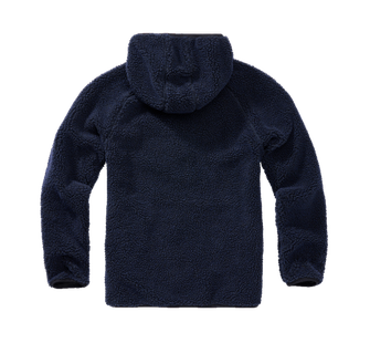 Brandit fleece hooded jacket Teddyfleece Worker, navy blue