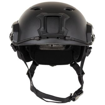 MFH US Helmet, FAST-paratroopers, black, rails, ABS-plastic