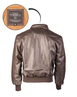 Mil-Tec us brown a2 leather flight jacket