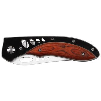 Fox Outdoor Jack Knife, one-handed, handle with wooden inserts