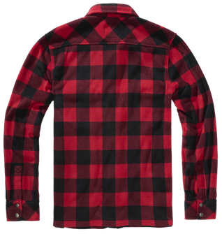 Brandit Jeff Fleece long sleeve shirt, red/black