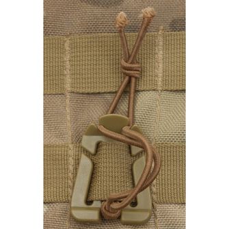 MFH clip with rubber strap, &quot;Molle&quot;, Coyote Tan, 2 packs