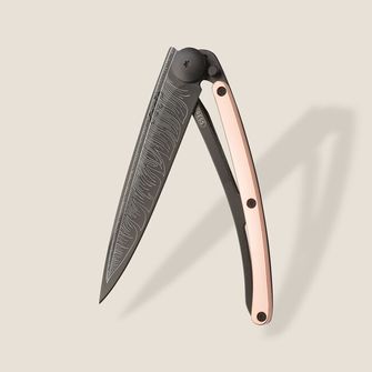 Deejo closing knife Gold Tattoo 18kt Pink Gold Feather