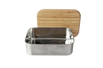 Origin Outdoors Bamboo Lunch box made of stainless steel 1.2 l