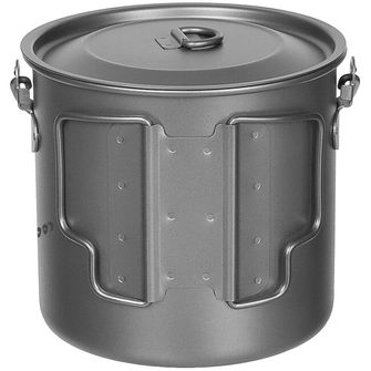 Fox Outdoor Pot, Titanium, small, with lid, folding handles, ca. 1.1 l