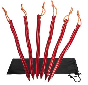 Basicnature Y-Stake spiral tent pins 25 cm red 6 pcs