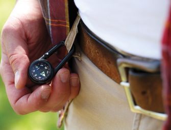 Coghlans Compass with a carabiner