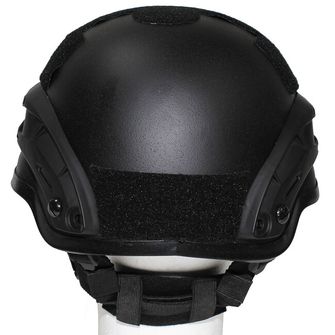 MFH US Helmet, MICH 2002, rails, black, ABS-plastic