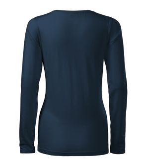 Malfini slim women&#039;s t -shirt with long sleeves, dark blue