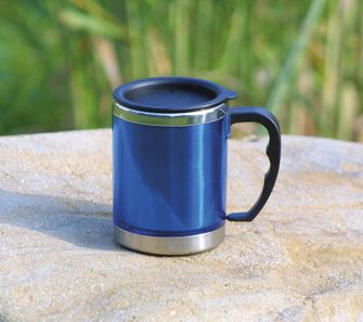 Basicnature Mug stainless steel thermal offspring blue 0.42 l